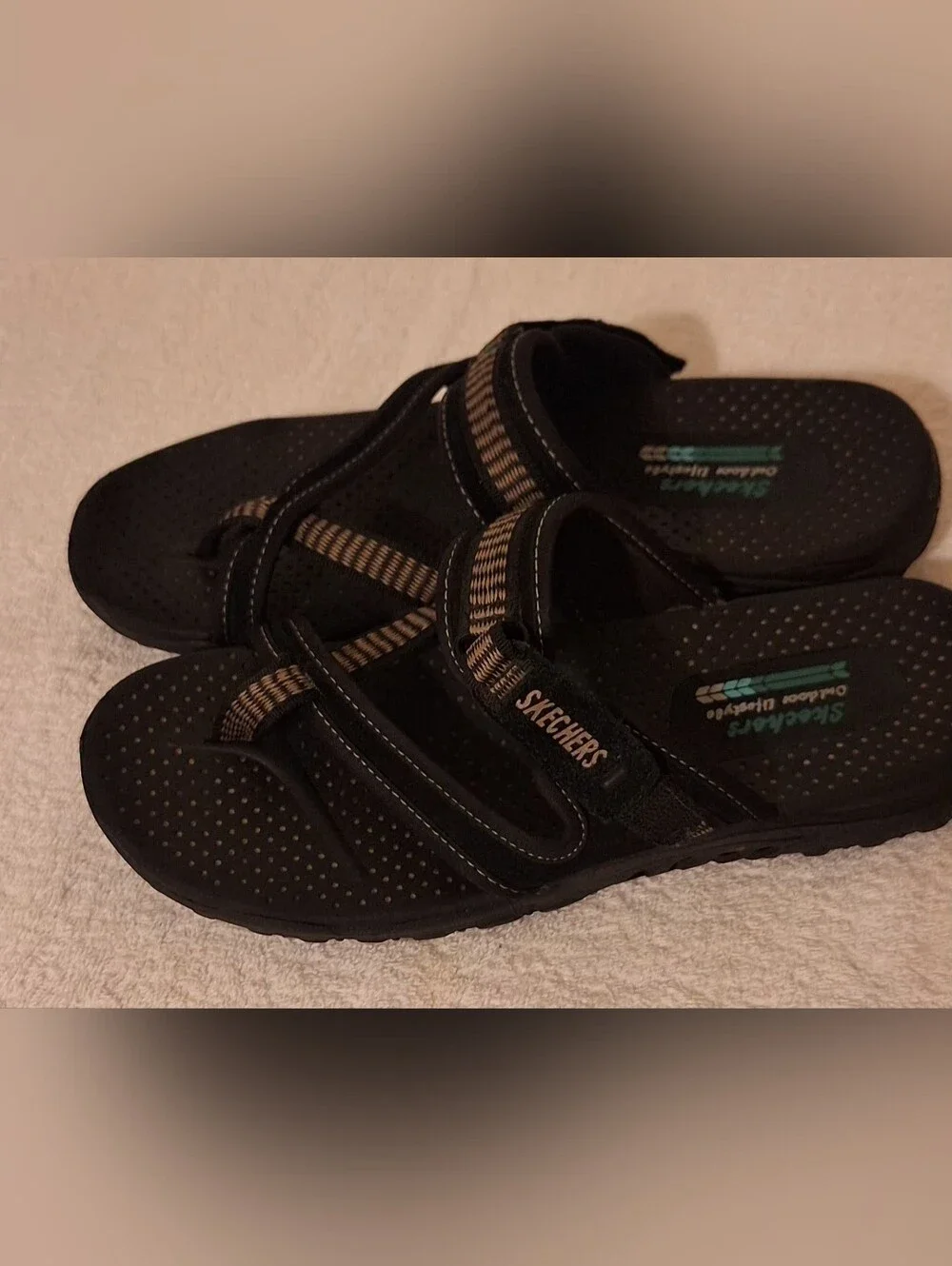 Skechers Men’s Black Brown Webbing Sport Sandals